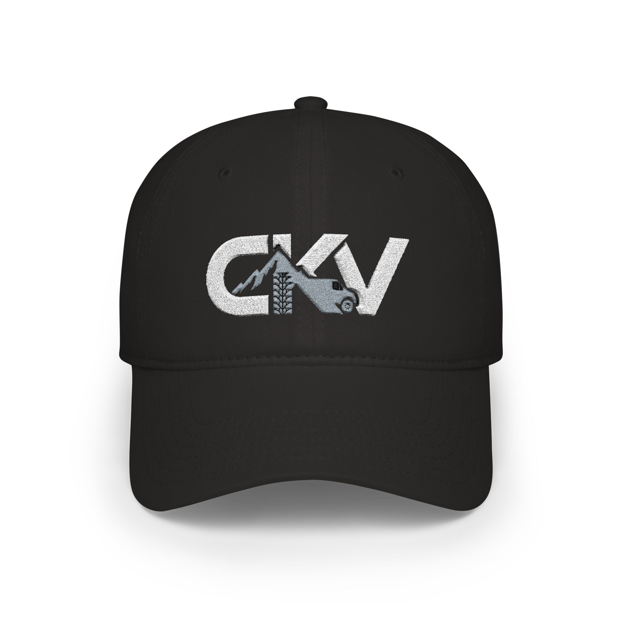 low profile cap — distressed ckv logo embroidered baseball hat